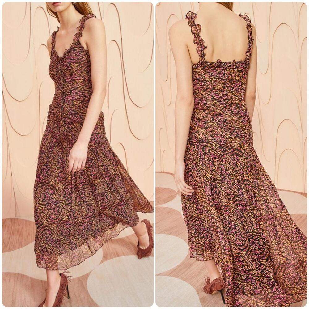 Ulla Johnson Rosaria Midi Dress Pomegranate